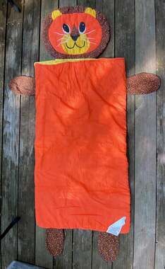 Vintage 1960s lion sleeping bag pajama party